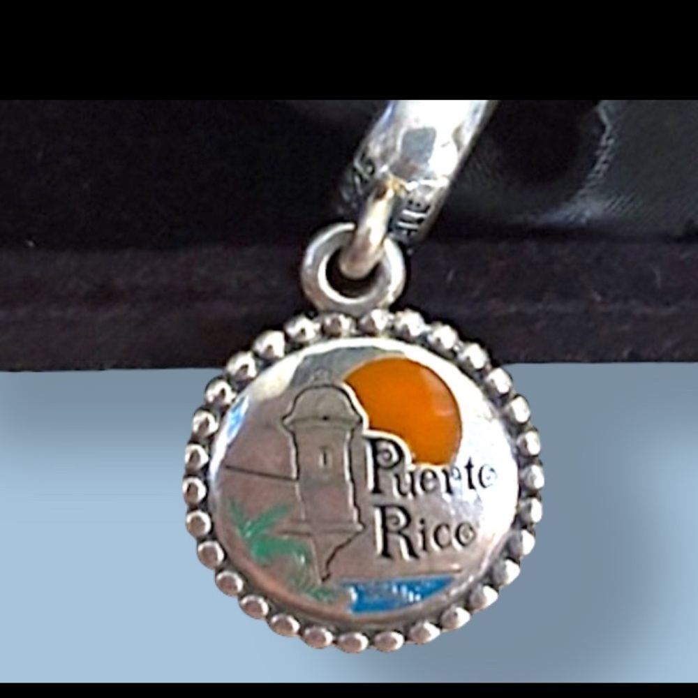 Limited Edition Pandora Silver Puerto Rico Charm with Color Accents - Picture 5 of 5